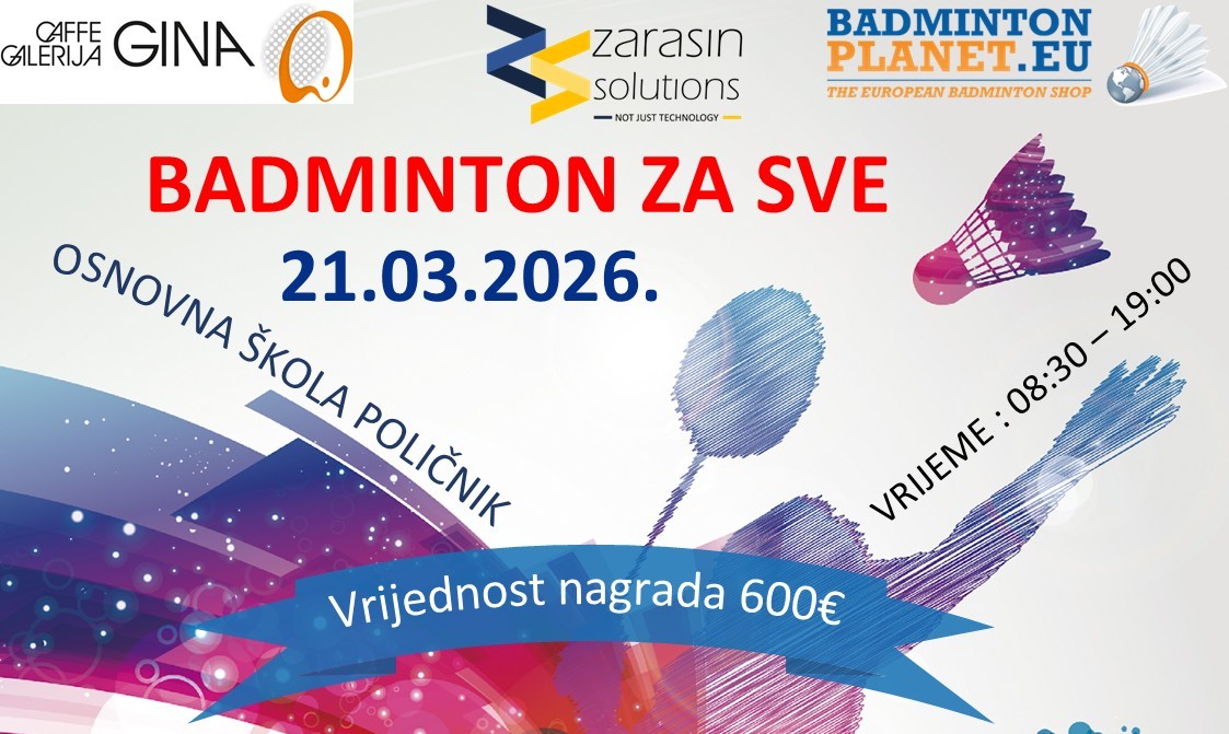 Badminton Za Sve Poziv – 21.03.2026. Badminton Za Sve Poziv – 21.03.2026.