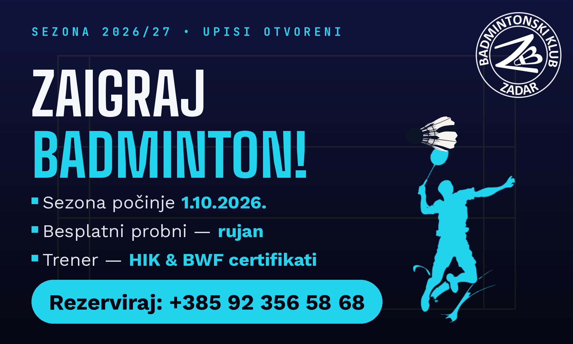 Objavljen raspored treninga za sezonu 2026/27 — počinjemo 1. listopada! Objavljen raspored treninga za sezonu 2026/27 — počinjemo 1. listopada!